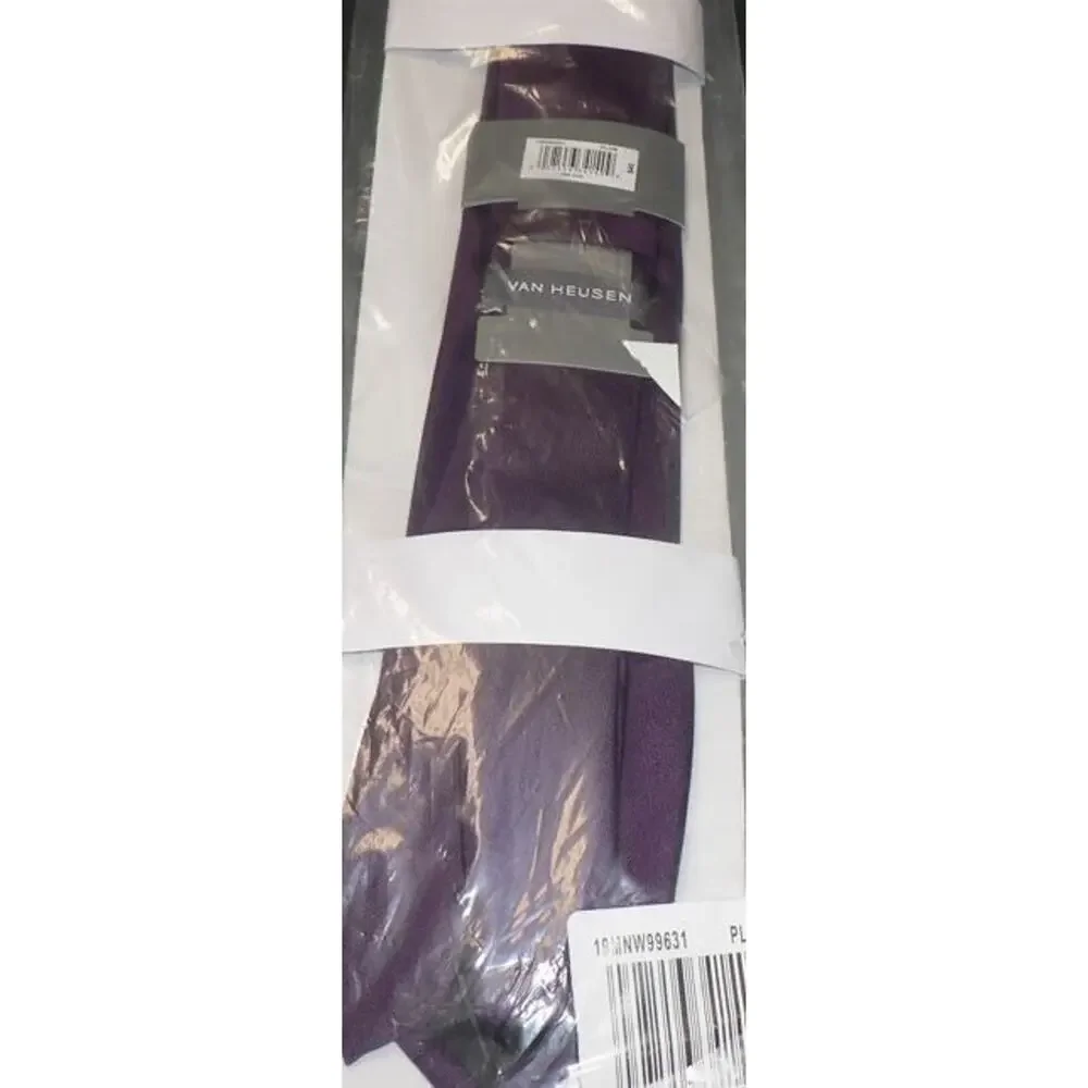 Van Heusen Men's Soft Solid Tie in Plum Purple 3' Wide 58